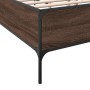 Estructura cama madera ingeniería metal marrón roble 140x190 cm