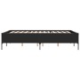 Estructura de cama madera de ingeniería y metal negro 135x190cm
