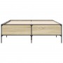 Estructura cama madera ingeniería metal roble Sonoma 135x190 cm