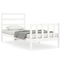 Weißer Massivholzbettrahmen mit Kopfteil 90x200 cm von vidaXL, Betten und Lattenroste - Ref: Foro24-3191892, Preis: 92,01 €, ...