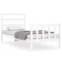 White solid wood bed frame with headboard 90x200 cm by vidaXL, Beds and slatted bases - Ref: Foro24-3191892, Price: 90,85 €, ...