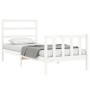 Weißer Massivholzbettrahmen mit Kopfteil 90x200 cm von vidaXL, Betten und Lattenroste - Ref: Foro24-3191892, Preis: 92,01 €, ...