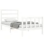 White solid wood bed frame with headboard 90x200 cm by vidaXL, Beds and slatted bases - Ref: Foro24-3191892, Price: 90,85 €, ...