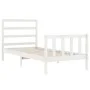 White solid wood bed frame with headboard 90x200 cm by vidaXL, Beds and slatted bases - Ref: Foro24-3191892, Price: 90,85 €, ...