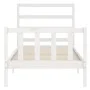 White solid wood bed frame with headboard 90x200 cm by vidaXL, Beds and slatted bases - Ref: Foro24-3191892, Price: 90,85 €, ...
