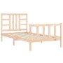 Bed frame with solid wood headboard 90x200 cm by vidaXL, Beds and slatted bases - Ref: Foro24-3191956, Price: 87,94 €, Discou...