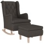 Armchair with rocking legs and dark gray fabric stool by vidaXL, Armchairs - Ref: Foro24-3121273, Price: 287,94 €, Discount: %