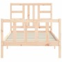 Bed frame with solid wood headboard 90x200 cm by vidaXL, Beds and slatted bases - Ref: Foro24-3191956, Price: 87,94 €, Discou...