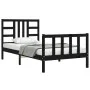 Bed frame with black solid wood headboard 100x200 cm by vidaXL, Beds and slatted bases - Ref: Foro24-3191965, Price: 133,77 €...