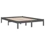 Solid gray pine wood bed frame 200x200 cm by vidaXL, Beds and slatted bases - Ref: Foro24-810039, Price: 84,36 €, Discount: %