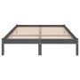 Solid gray pine wood bed frame 200x200 cm by vidaXL, Beds and slatted bases - Ref: Foro24-810039, Price: 85,06 €, Discount: %