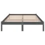 Solid gray pine wood bed frame 200x200 cm by vidaXL, Beds and slatted bases - Ref: Foro24-810039, Price: 84,36 €, Discount: %
