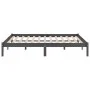 Solid gray pine wood bed frame 200x200 cm by vidaXL, Beds and slatted bases - Ref: Foro24-810039, Price: 84,36 €, Discount: %