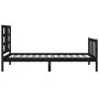 Bed frame with black solid wood headboard 100x200 cm by vidaXL, Beds and slatted bases - Ref: Foro24-3191965, Price: 133,77 €...