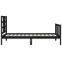 Bettgestell mit schwarzem Massivholzkopfteil 100x200 cm von vidaXL, Betten und Lattenroste - Ref: Foro24-3191965, Preis: 135,...