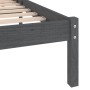 Solid gray pine wood bed frame 200x200 cm by vidaXL, Beds and slatted bases - Ref: Foro24-810039, Price: 85,06 €, Discount: %
