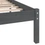 Solid gray pine wood bed frame 200x200 cm by vidaXL, Beds and slatted bases - Ref: Foro24-810039, Price: 84,36 €, Discount: %