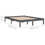 Solid gray pine wood bed frame 200x200 cm by vidaXL, Beds and slatted bases - Ref: Foro24-810039, Price: 85,06 €, Discount: %