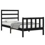 Estructura de cama con cabecero madera maciza negro 100x200 cm de vidaXL, Camas y somieres - Ref: Foro24-3191900, Precio: 124...