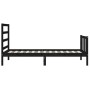 Bed frame with black solid wood headboard 100x200 cm by vidaXL, Beds and slatted bases - Ref: Foro24-3191900, Price: 125,85 €...