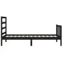 Estructura de cama con cabecero madera maciza negro 100x200 cm de vidaXL, Camas y somieres - Ref: Foro24-3191900, Precio: 124...