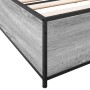 Estructura cama madera ingeniería metal gris Sonoma 200x200 cm
