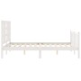 White solid wood bed frame with headboard 140x190 cm by vidaXL, Beds and slatted bases - Ref: Foro24-3191952, Price: 137,61 €...