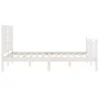 White solid wood bed frame with headboard 140x190 cm by vidaXL, Beds and slatted bases - Ref: Foro24-3191952, Price: 133,60 €...