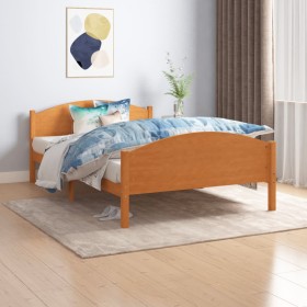 Estructura de cama madera maciza pino marrón miel 120x200 cm de vidaXL, Camas y somieres - Ref: Foro24-322038, Precio: 153,16...