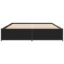 Estructura de cama madera de ingeniería y metal negro 120x200cm