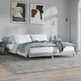 Sonoma gray engineered wood bed frame 120x200 cm by vidaXL, Beds and slatted bases - Ref: Foro24-832155, Price: 125,27 €, Dis...