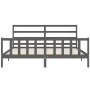 Grauer Massivholzbettrahmen mit Kopfteil 200x200 cm von vidaXL, Betten und Lattenroste - Ref: Foro24-3191928, Preis: 162,64 €...
