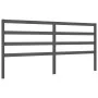 Gray solid wood bed frame with headboard 200x200 cm by vidaXL, Beds and slatted bases - Ref: Foro24-3191928, Price: 162,64 €,...
