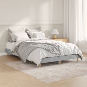 Estructura de cama madera contrachapada gris hormi