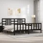 Bettgestell mit schwarzem Massivholzkopfteil 200x200 cm von vidaXL, Betten und Lattenroste - Ref: Foro24-3191995, Preis: 203,...