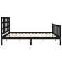 Bed frame with black solid wood headboard 200x200 cm by vidaXL, Beds and slatted bases - Ref: Foro24-3191995, Price: 206,52 €...