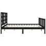 Bettgestell mit schwarzem Massivholzkopfteil 200x200 cm von vidaXL, Betten und Lattenroste - Ref: Foro24-3191995, Preis: 203,...