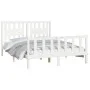 Bed frame with white pine wood headboard 140x200 cm by vidaXL, Beds and slatted bases - Ref: Foro24-3188167, Price: 143,99 €,...