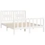 Bed frame with white pine wood headboard 140x200 cm by vidaXL, Beds and slatted bases - Ref: Foro24-3188167, Price: 143,99 €,...
