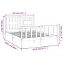 Bed frame with white pine wood headboard 140x200 cm by vidaXL, Beds and slatted bases - Ref: Foro24-3188167, Price: 145,82 €,...