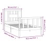 Bettgestell aus weißem Kiefernholz mit Kopfteil 90x200 cm von vidaXL, Betten und Lattenroste - Ref: Foro24-3188152, Preis: 99...