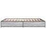 Estructura cama madera ingeniería metal gris Sonoma 120x190 cm