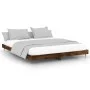 Smoked oak engineered wood bed frame 200x200cm by vidaXL, Beds and slatted bases - Ref: Foro24-832218, Price: 138,48 €, Disco...