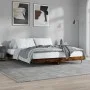 Smoked oak engineered wood bed frame 200x200cm by vidaXL, Beds and slatted bases - Ref: Foro24-832218, Price: 138,48 €, Disco...