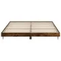 Smoked oak engineered wood bed frame 200x200cm by vidaXL, Beds and slatted bases - Ref: Foro24-832218, Price: 138,48 €, Disco...