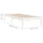 Massives Bettgestell aus weißem Kiefernholz, 90 x 200 cm von vidaXL, Betten und Lattenroste - Ref: Foro24-810003, Preis: 65,4...