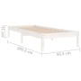 Massives Bettgestell aus weißem Kiefernholz, 90 x 200 cm von vidaXL, Betten und Lattenroste - Ref: Foro24-810003, Preis: 62,5...
