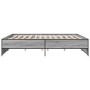 Estructura cama madera ingeniería metal gris Sonoma 200x200 cm