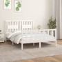 Bed frame with white pine wood headboard 120x200 cm by vidaXL, Beds and slatted bases - Ref: Foro24-3188162, Price: 132,80 €,...