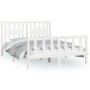 Bed frame with white pine wood headboard 120x200 cm by vidaXL, Beds and slatted bases - Ref: Foro24-3188162, Price: 132,80 €,...